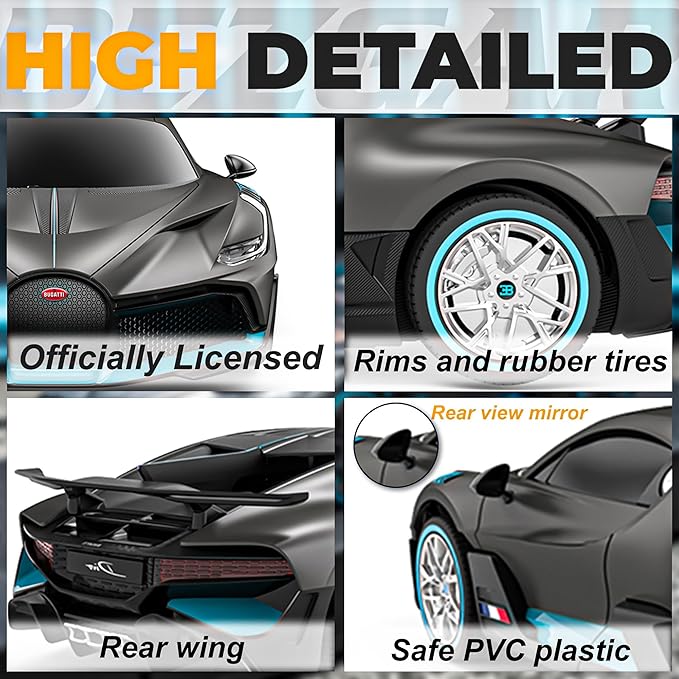 BEZGAR Bugatti Remote Control Car for Boys- 1:24 Officially Licensed RC Cars, Electric Sport Racing Hobby Bugatti Toy Car Model Vehicle for Boys, Girls and Adults