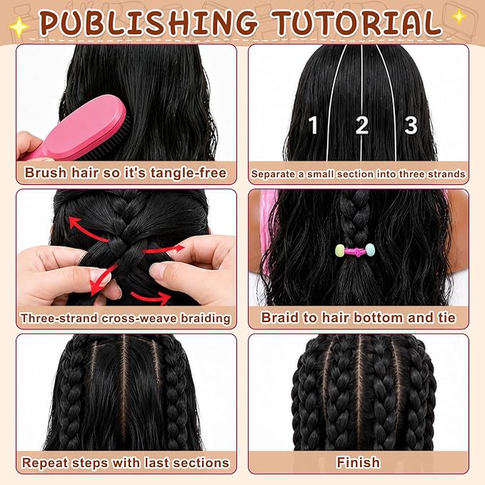 Doll Head for Hair Styling Makeup Kids, Pretend Play Hair Salon Toys for Girls with Hairdryer Accessories Real Lipstick Makeup Palette, Black Princess Birthday Gifts for 3 4 5 6 7 8 Years Old