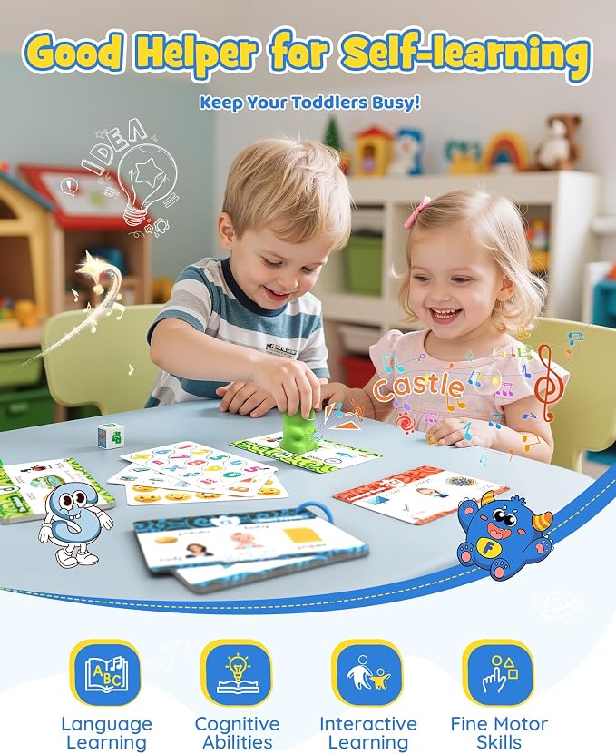 KOKODI Dinosaur Talking Pen with Phonics Cards, Autism Sensory Interactive Game for Kids Ages 3-8 Kindergarten Preschool Learning Activities, ABC 123 Learning Set for Toddler Educational Birthday Gift