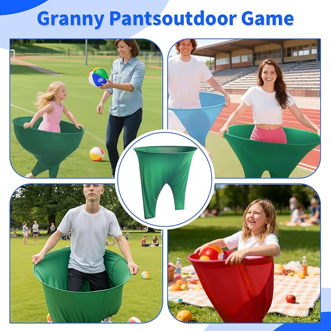 4 Pack Granny Pants Yard Game,Family Party Outdoor Granny Pants Game with 20pcs Bouncy Balls for The Family Gathering,The Family Reunion Ultimate Backyard Party Games