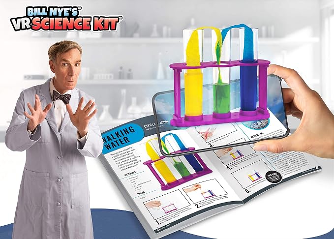 Abacus Brands Bill Nye's VR Science Kit - Virtual Reality Kids Science Kit, Book and Interactive STEM Learning Activity Set (Full Version - Includes Goggles) - for Ages 8 and Up