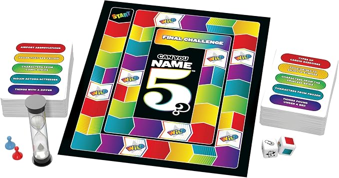 Goliath Name 5 Board Game | Name 5 Things Before Time Runs Out | Party Game, Family Game Night | for 2 or More Players or Teams, Ages 12+