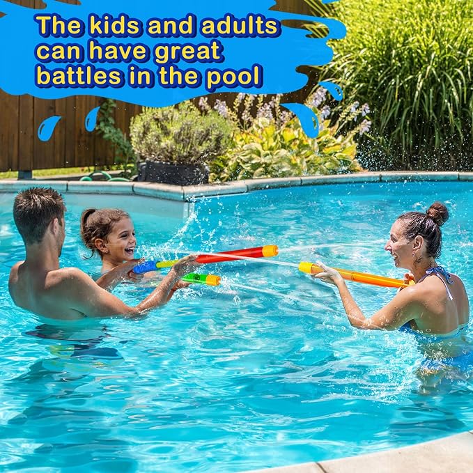 6 Pack Water Gun for Kids Adults, Pool Toys Squirt Gun for Kids Ages 3-5 4-8 8-12,Super Water Soaker Blaster for Party Favors Outdoor Backyard Summer Activities