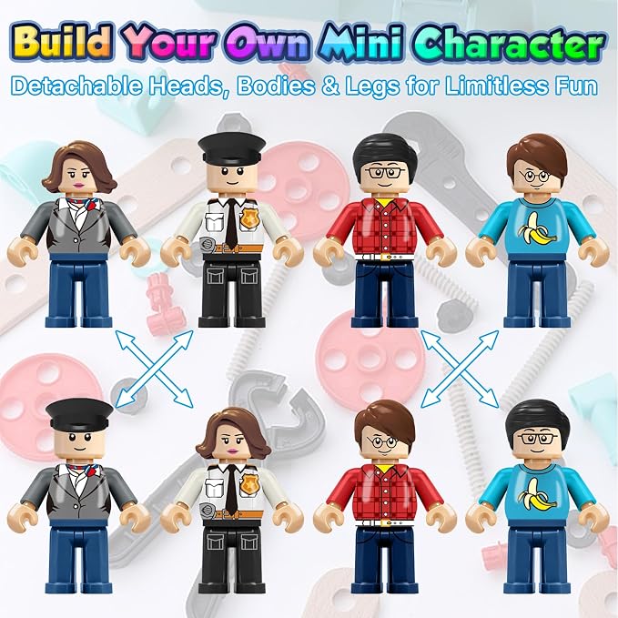 24PCS Mini Figures Building Bricks, Minifigures Stuffer, Mini People Figures Only Toy, Kids Gift for Christmas, Halloween, Birthday Party Supplies, Easter Eggs