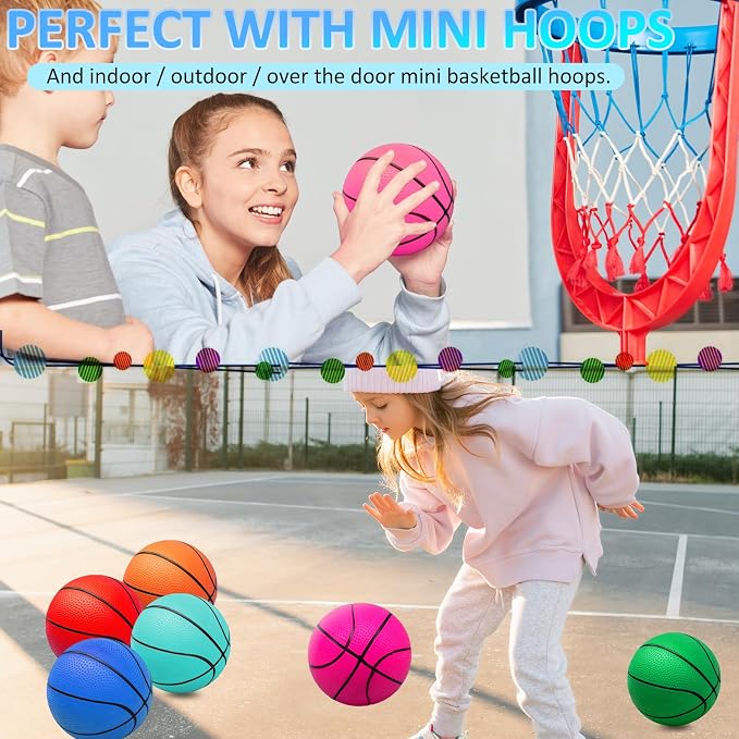 Oleitodh 30Pcs 7" Mini Basketball Balls Bulk PVC Small Basketballs for Over The Door Basketball Hoop Games Party Favors Indoor Outdoor Play Adults Kids Pool Beach Colorful