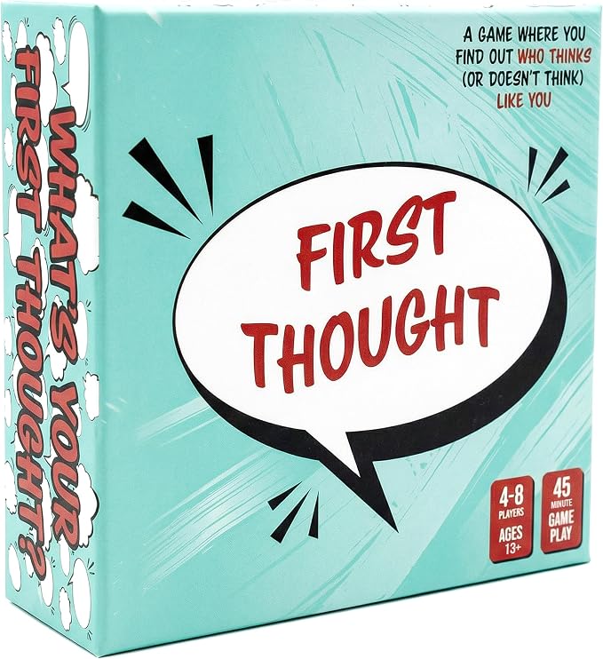 FIRST THOUGHT Family Board Game | The Hilarious Quick-Thinking Party Game | Family-Friendly Board Game | Great for Game Nights | Easy to Learn & Play Anywhere | Perfect for 4-8 Players