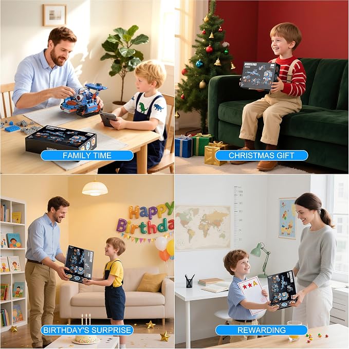 5in1 Robot Building Kits for Kids 6-12, APP & Remote Control STEM Robot Building Toys for Kids Science Learning, Technic Coding Tank Truck Stem Building Sets, Erector Set for Boys Girls Xmas Gifts