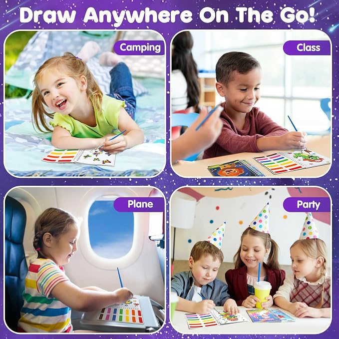 ZIZZ 24Packs Water Coloring Books -Kids Arts and Crafts for Kids 4-8, Party Favors Goodie Bags Stuffers for Kid, Easter Basket Stuffers for Toddlers, Birthday Christmas Easter Classroom Gifts Prizes