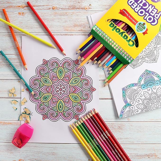 The Mega Deals Colored Pencils, 36 Assorted Colored Pencils for adult Coloring. Coloring Pencils with Sharpener for Home, School and Office (Gift Pack)