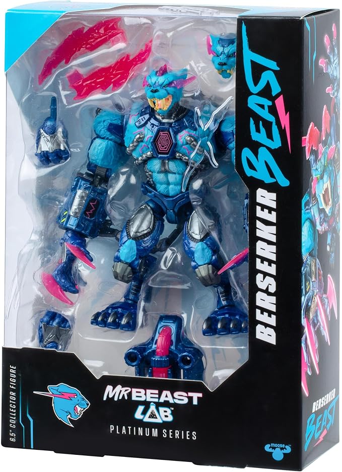 MrBeast Lab Platinum Series 6" Berzerker Beast Titans Collector Figure | Four Horsemen Studios collaboration with 34-point poseability adds depth for articulated action figures for collectors