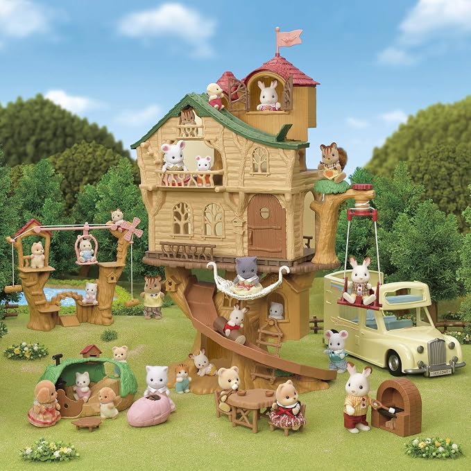 Calico Critters - Vacation Homes - Adventure Treehouse - 2025 Edition Dollhouse – Kids Pretend Play House, Miniature Home Playset, Expandable Design, Ages 3+