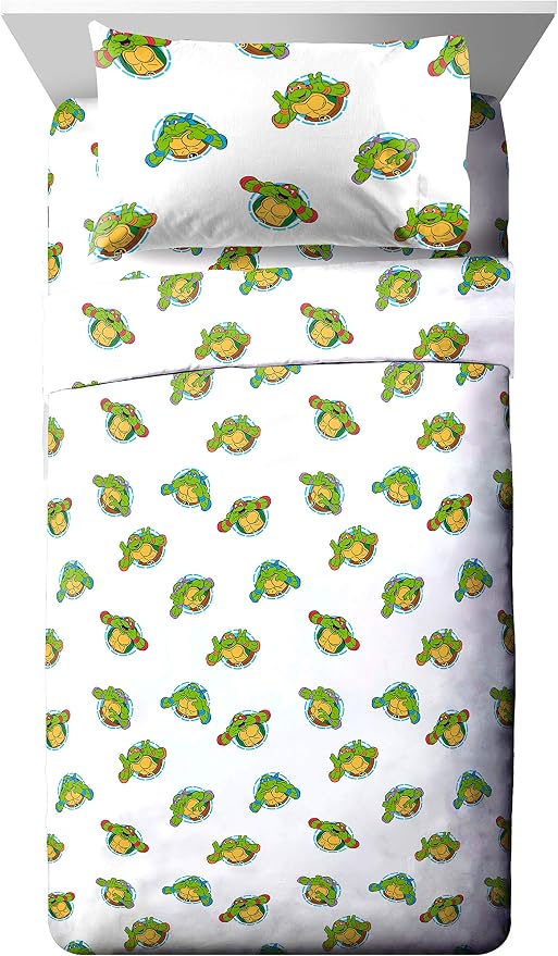 Jay Franco Nickelodeon Teenage Mutant Ninja Turtles Ready to Roll 5 Piece Twin Bed Set - Includes Reversible Comforter & Sheet Set Bedding - Super Soft Fade Resistant Microfiber