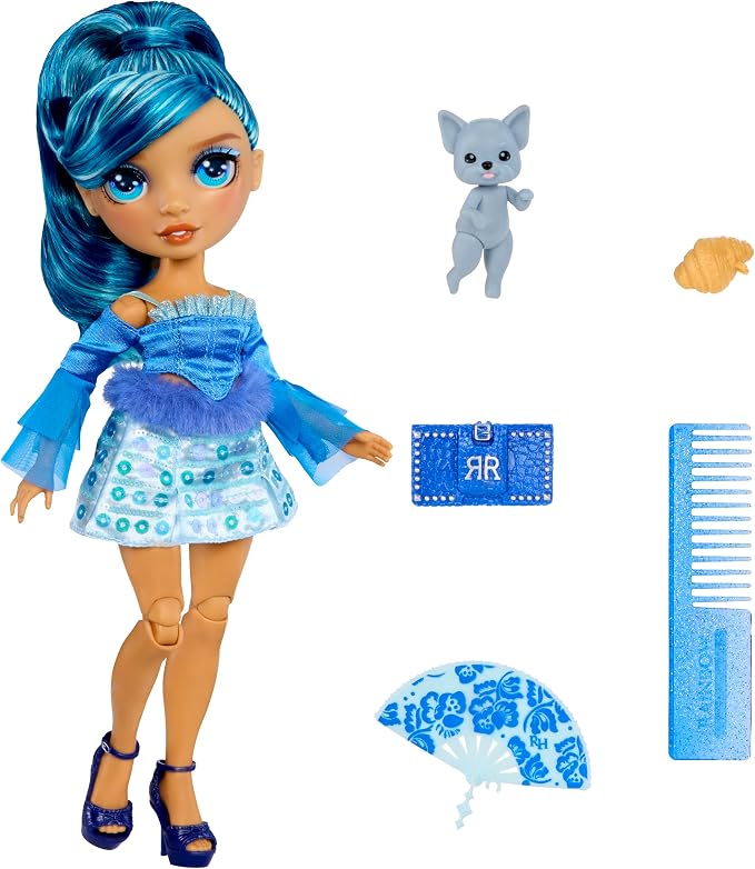 Rainbow High Pretty in Paris Fashion - Skyler Bradshaw (Blue), Rainbow 11" Fashion Doll with Outfit, Stylish Handbag, Girls Toy Gift for Kids Ages 4-12 Years
