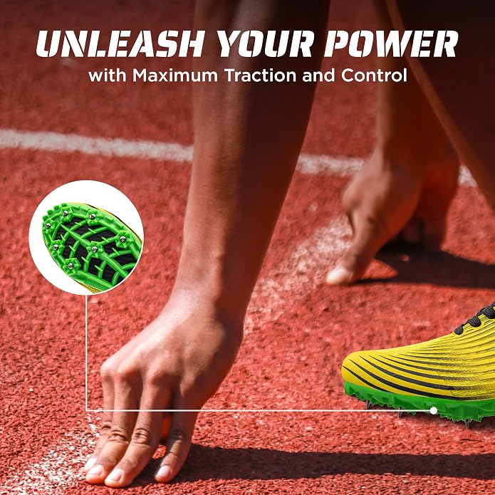 RUNIC Track & Field Shoes for Men, Women & Kids – Pro Running Spikes for Sprint, Race & Training – 7 Spikes + Extra Spikes & Wrench (US Men Size)