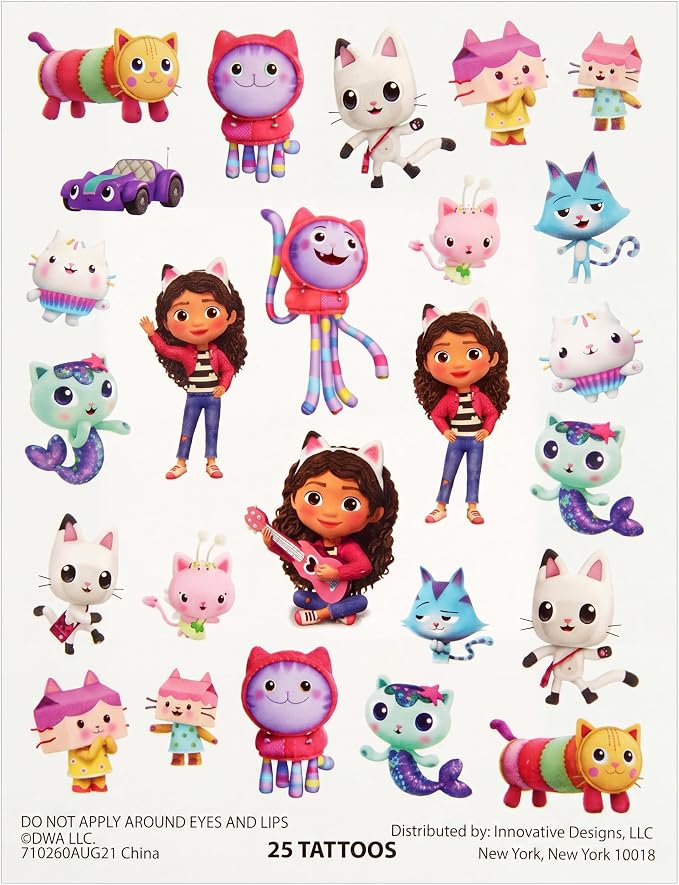 Innovative Designs DreamWorks Gabby’s Dollhouse Deluxe Activity Set with Carrying Tin, Coloring Sheets, Tattoos, Stickers, & Art Supplies