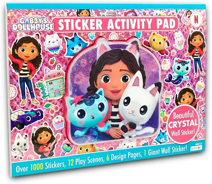 DreamWorks Gabby's Dollhouse Stickers Ultimate Activity Pad for Kids Set with Over 1000 Gabby's Dollhouse and Friends Stickers, Scenes, Activity Pages, More Art Set for Boys Girls