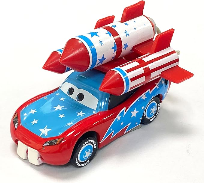 Movie Cars 2 3 Curz Mater Black Storm Jackson Danny Swervez Giant Wheels Cars Diecast Vehicles Toys Set Children Car Toy Friction Powered Truck Toy (Rocket McQueen)