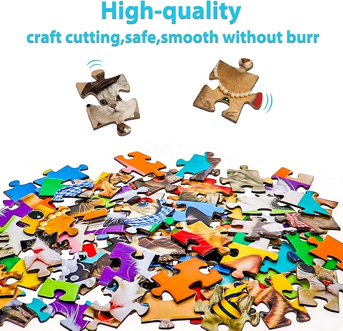 Puzzles for Kids Ages 6-8 8-10 Year Old - Cute Cats, 200 Pieces Jigsaw Puzzles for Kids Ages 10-12, Learning Educational Toys for Boys and Girls