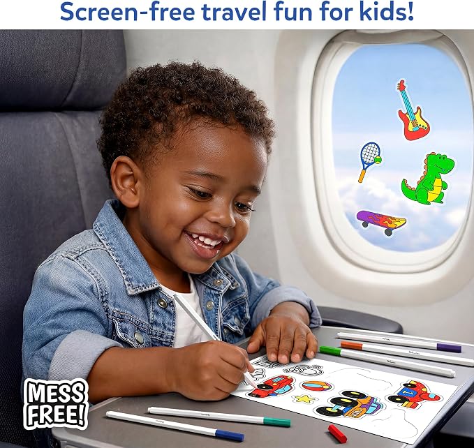 Skillmatics Cling Art – Color Clingz, 50+ Reusable Static Stickers, Mess-Free Fun for Kids, DIY Craft Kits & Supplies, Travel Toys, Creative Gifts for Boys and Girls Ages 3, 4, 5, 6, 7