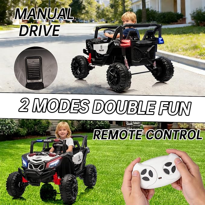 4WD UTV 24V Ride On Toys for Big Kids Ride On 2 Seater Ride On Toys Kids | 2 Seater Ride On Car for Kids Side-by-Side UTV Electric Cars for Kids Electric Ride Car Ride On Toys for Kids 4-8
