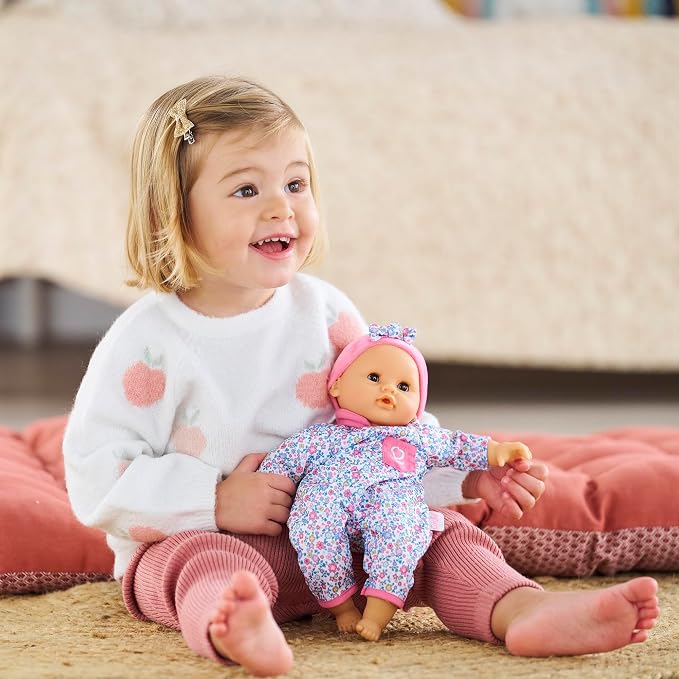 Corolle Bébé Calin Capucine Baby Doll - 12" Soft-Body with Sleeping Eyes That Open and Close, Vanilla-Scented - Mon Premier Poupon Collection Baby Dolls for 2 Year Old Girls