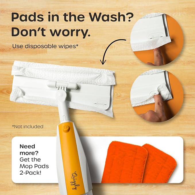 Quiggly Big Kid Toy Cleaning Set - Spray Mop, Broom, Dustpan, Ages 5-8 | Plus brush, one-hand squeeze & spray, Montessori cleaning 4-piece tool kit