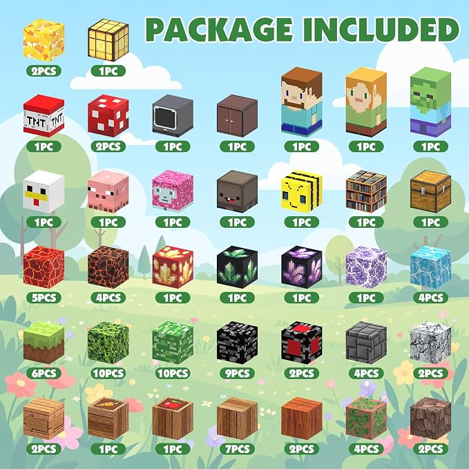 AIDYVOI 100PCS 0.8in Magnetic Blocks - Magnet Toys Travel Set for Boys, STEM Magnetic Building Blocks for Kids 3+, Stacking Magnet Blocks with Metal Box, Educational Construction Toys Gift