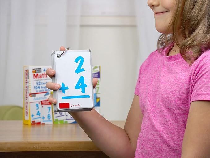Regal Games Math Flash Cards for Multiplication, Division, Addition and Subtraction - 1st, 2nd, 3rd Grade Math & More - Flash Cards w/ 4 Binder Rings for Kids (224 Cards - 4 Packs)