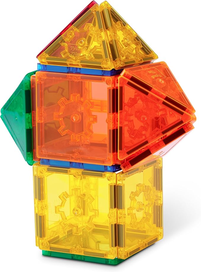 Tytan Magnetic Tiles 80-Piece Building Set by ZURU – Colourful STEM Construction Toy with Strong Snap-Fit Tiles for 2D and 3D Play, Includes Carry Bag, for Kids Ages 3+