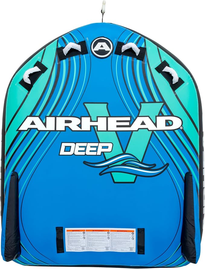 Airhead G-Force Towable Tube for Boating, 1-4 Rider Inflatable Boat Tube for Water Tubing, Heavy Duty Full Nylon Cover, Stabilizer Fins with Neoprene Knuckle Guards, Speed Safety Valve