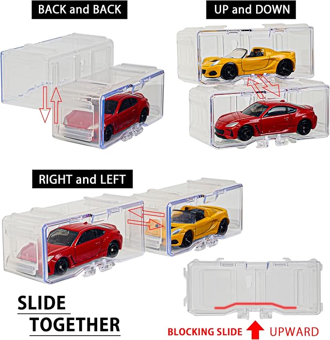 Toys Organizer Storage Case for Hot Wheels Car, for Matchbox Cars, for Mini Cars,1/64 Scale Hot Toy Wheels Display Case Holds 10/40 Cars，Interlocking Hot Car Wheels Storage (White 40 PCS)