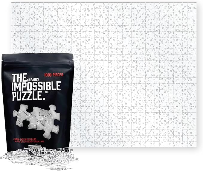The Clearly Impossible Puzzle 100, 200, 500, 1000 Pieces Hard Puzzle for Adults Cool Difficult Puzzles Clear Hardest Puzzle - Difficult Funny Puzzle for Adults (1000 Piece)