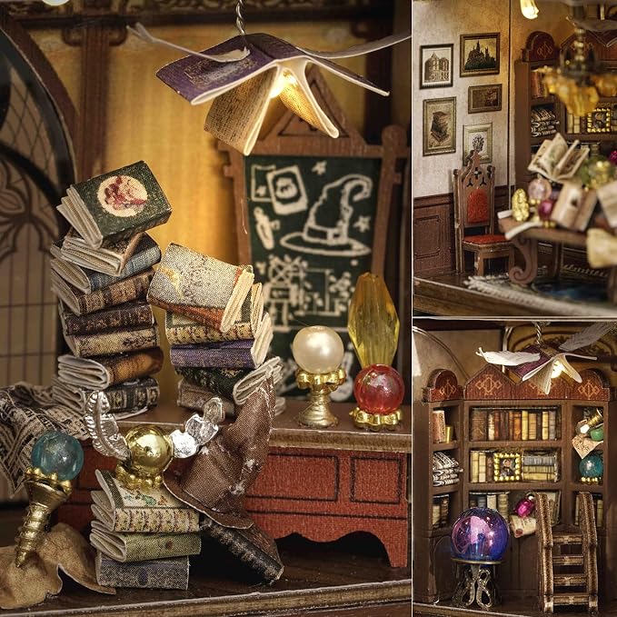 TuKIIE DIY Miniature Dollhouse Kit with Furniture, 1:32 Scale Opened & Closed Mini Cube Wooden Doll House Book Nook Creative Room for Kids Teens Adults(Magical Fate)