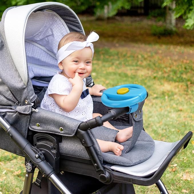 Accmor Stroller Steering Wheel Toy, Simulated Steering Wheel for Stroller Shopping Carts Cart Universal Detachable Pretend Driving Funny Toy Attachment