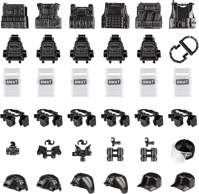 Weapons Pack Military Weapons Accessories Chicken Gear Weapon Parts Toys Military Equipment Battle Blocks Bricks Compatible with Major Brand, 3 Years Old and up, Us Weapons(88pcs)