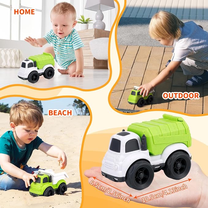 Toddler Toys Cars for 18 Months+ Boy, Garbage Truck Toys and Dump Truck Toys for 2 Year Old Boy, BPA Free, Phthalates Free, PVC, Christmas Birthday Gifts for 2 3 4 Year Old Boys