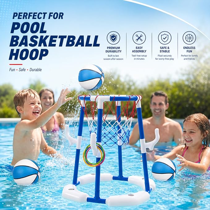 5 Pack 6" Mini Basketball Set - Lightweight 90g PVC Small Basketball for Toddlers Boys Girls Teenagers Floating Water Pool Basketball for Indoor Outdoor Swimming Pool Games Basketball Hoop & Goal
