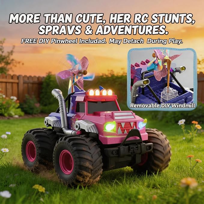 3-in-1 Amphibious Remote Control Car, RC Boat/Water Gun, 2.4GHz All Terrain Waterproof Monster Trucks for Boys Age 4-7 W/2 Batteries 70 min, Birthday Gift Pool Toys for Kids Ages 4-8