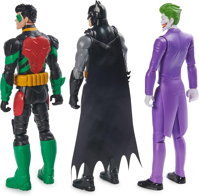 DC Comics Batman Action Figure Toys: Joker, Robin, and the Bat Man 12-inch Figures - Gotham City Edition, 11 Point Articulation - Super Hero Kids Gifts for Men, Boys & Girls