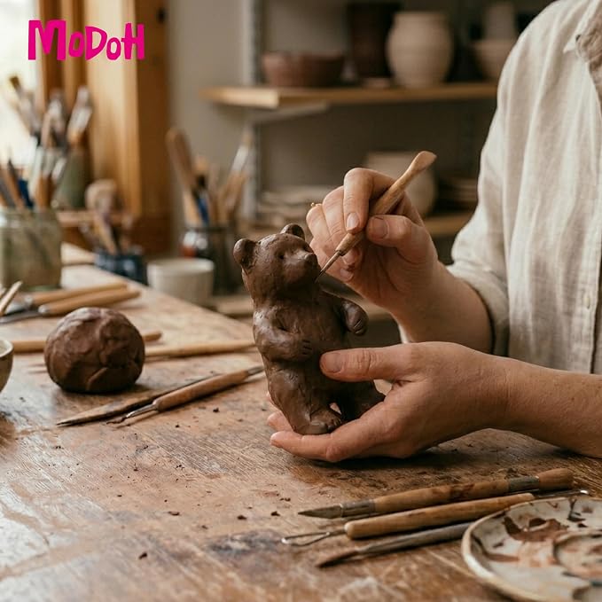 Plasticine Oil Based Modeling Clay Non Hardening Reusable Non Toxic No Bake Professional Oil Base Sulfur Free Sculpting (Terracotta, 2 Lbs)