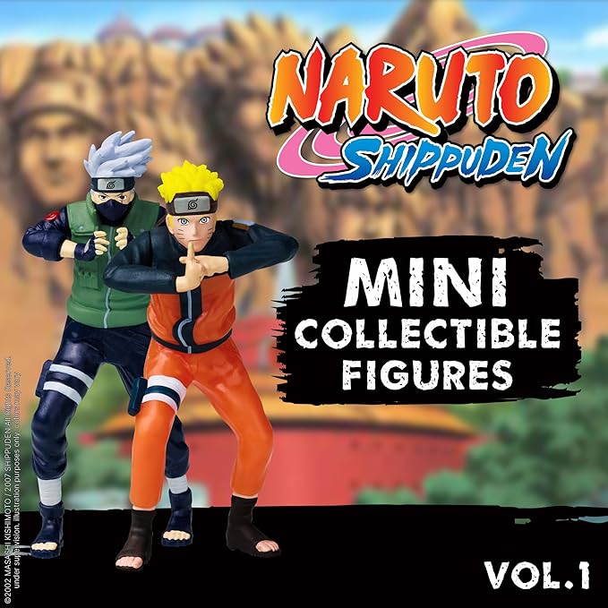 P.M.I. Naruto Shippuden Collectible Mini Figures 6 Pack Deluxe Box | Anime Action Toy Set Featuring Team 7 Ninjas, Akatsuki, Legendary Sannin & Rare Shinobi (Assortment A)