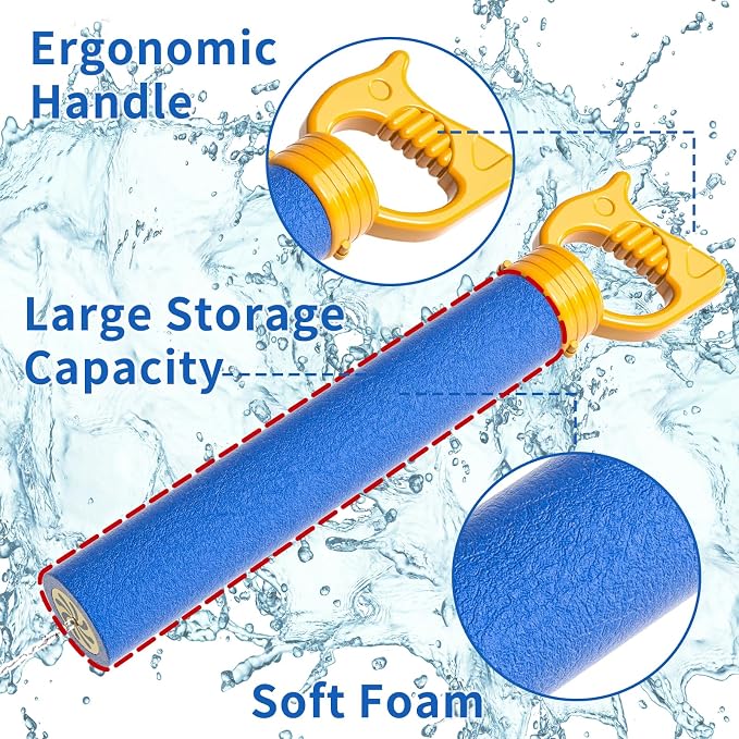 Water Guns for Kids, 6 PCS Foam Squirt Guns Water Blaster Set, Water Guns Squirter Blaster Pool Toys for Kids Toddlers Boys Girls 3 4 5 6 7 8, Shooter Swimming Pool Party Outdoor Beach Sand Play Toys