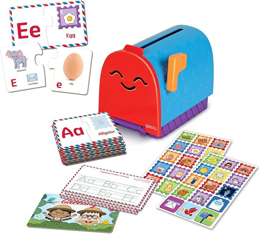 Learning Resources Alphabet Learning Mailbox - Montessori Toddler Toys, ABC Letter Tracing, Writing Practice, Manipulatives for Preschoolers, Gifts for Boys and Girls, Pretend Play, Fine Motor