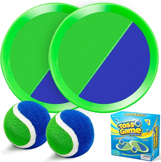 2 Packs Catch Ball Game Set, Outdoor Toys for Ages 3 4 5 6 7 8-12 Year Old Boy Girl, Summer Pool Beach Yard Backyard Camping Sports Play Toy Games for Toddlers Teens Adults Family Game, Birthday Gifts