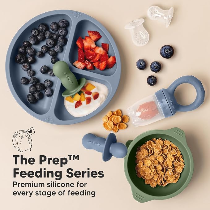 KeaBabies Baby Fruit Feeder 2pk - Silicone Baby Food Feeder for Babies 6-12 Months, Breast Milk Popsicle Teether, Weaning, Pacifier, Freeze Frozen Solid Food, Infant Feeding Essential (Ocean)