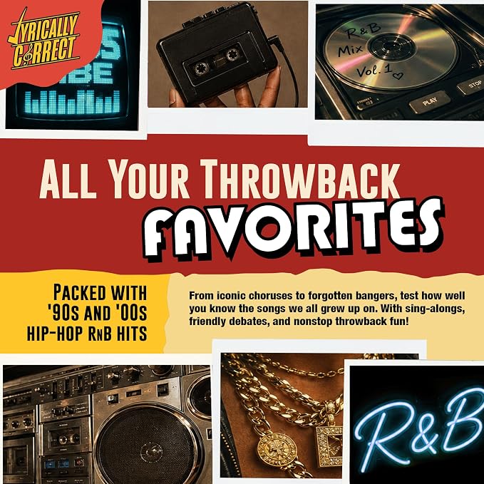 Lyrically Correct 90s & 2000s Hip-Hop & R&B Music Trivia Card Game for Adults & Families – Do You Know The Lyrics? Party Game for Game Night, Cookouts & Family Gatherings