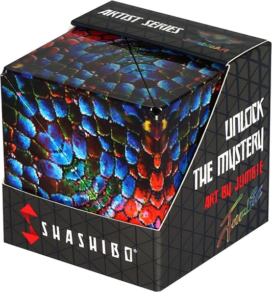 Shashibo Sensory Fidget Toy for Adults & Kids, Stress Relief Fidget Toy for Adults, Teens & Kids, Cool Fidget Toys for Desk, Classroom Must Have, Sensory Shape Shifting Cube, 100+ Possible Shapes