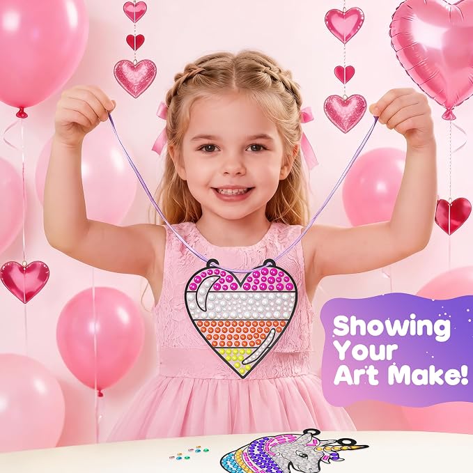 Diamond Painting Suncatcher Kits for Kid: 5PCS Gem Window Art Suncatcher Birthday Gifts Kit for Girls Ages 4 5 6 7 8 9 10 Years Old - DIY Creative Kids' Mosaic Kits Diamond Art Crafts Toys