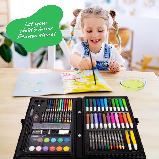 ArtCreativity Art Supplies Kit for Kids (101-PCS) – Crayons, Markers, Pencils, Watercolors & Coloring Book – Beginner Art Set & Creative Gift for Boys & Girls