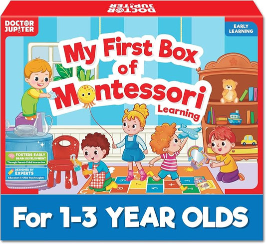 Doctor Jupiter My First Box of Montessori Learning for Toddlers 1+ Year Olds | Montessori Toys, Birthday Gift for 1 2 3 Year Old Boys & Girls | Learning & Educational Activities for 1+ Year Old
